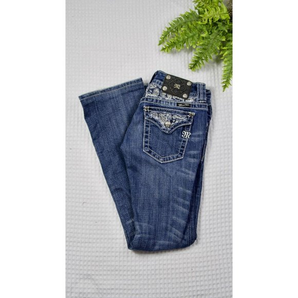 Miss Me Embellished Boot Cut Jeans Size 26 - Picture 3 of 12